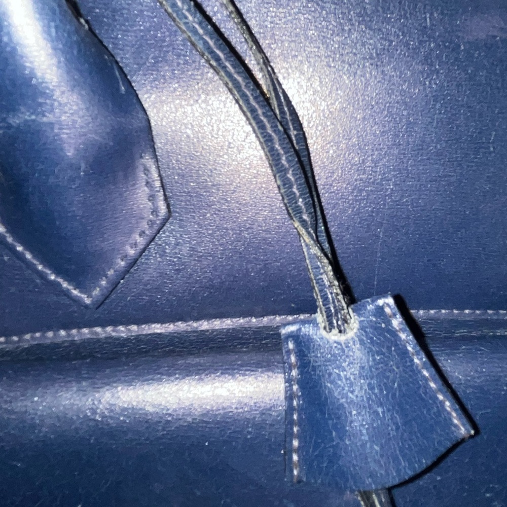 💎 Rare Fendi Navy Blue & Silver Alma bag w/ working silver lock & key - Picture 13 of 16